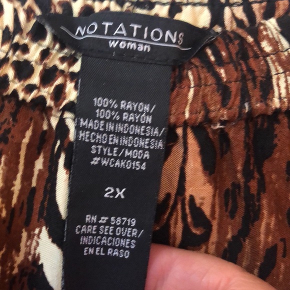 NOTATIONS WOMAN BOHO PRINT MAXI A LINE SKIRT SIZE 2X  ELASTIC WAIST BROWN/BEIGE - Picture 6 of 6